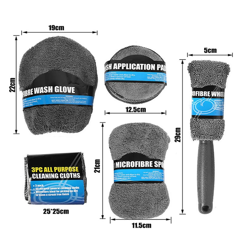 9Pc Car Wash Cleaning Kit