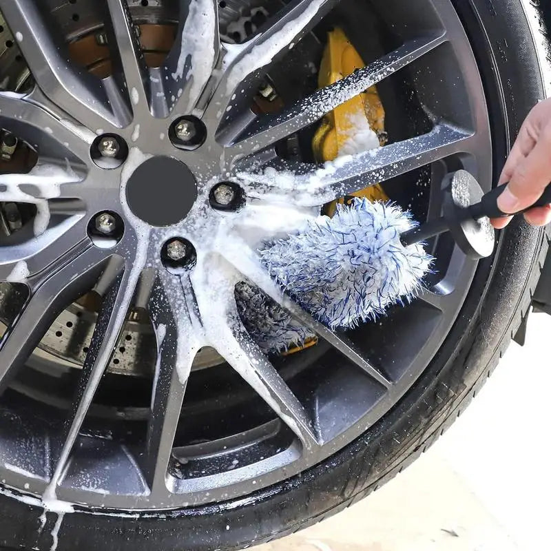 Car Rim/Wheel Brush Set (Bendable, with Cloth Cover)