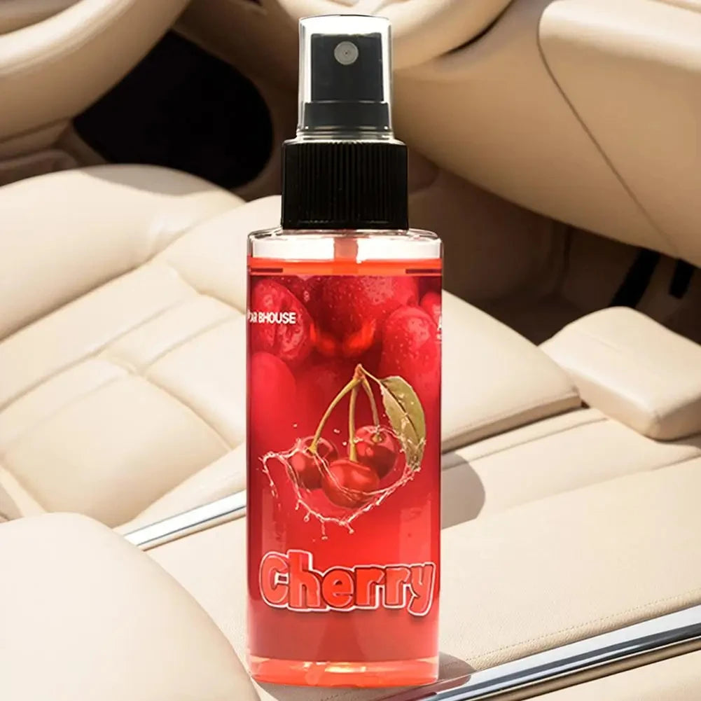 Cherry pump spray air freshener on a car seat