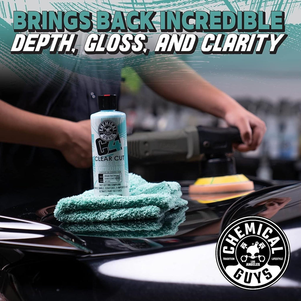 Chemical Guys, C4 & P4 Compound & Polish Paint Correction Kit, 2 X 16 Oz | Cut Scratches, Swirls and Towel Marks with C4, Then Refine Depth and Gloss with P4, Safe on Clear Coat Paint