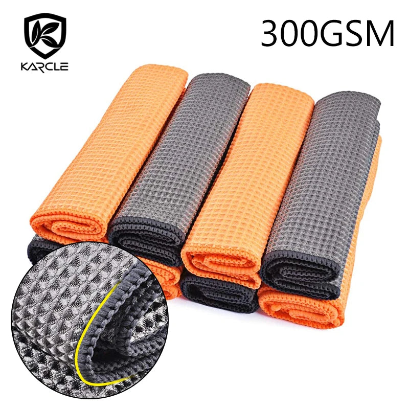 Waffle-Weave Microfiber Car Drying Towel