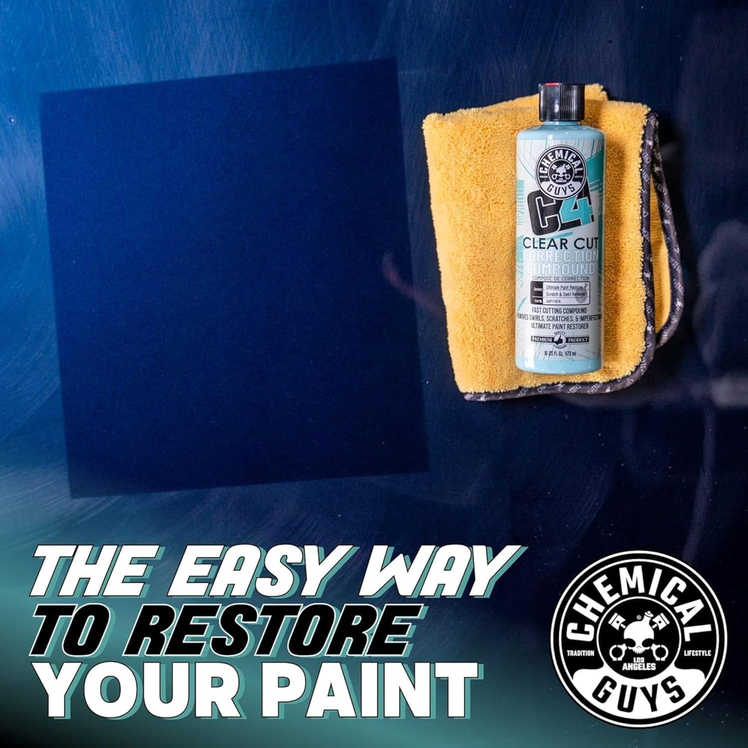 Chemical Guys, C4 & P4 Compound & Polish Paint Correction Kit, 2 X 16 Oz | Cut Scratches, Swirls and Towel Marks with C4, Then Refine Depth and Gloss with P4, Safe on Clear Coat Paint
