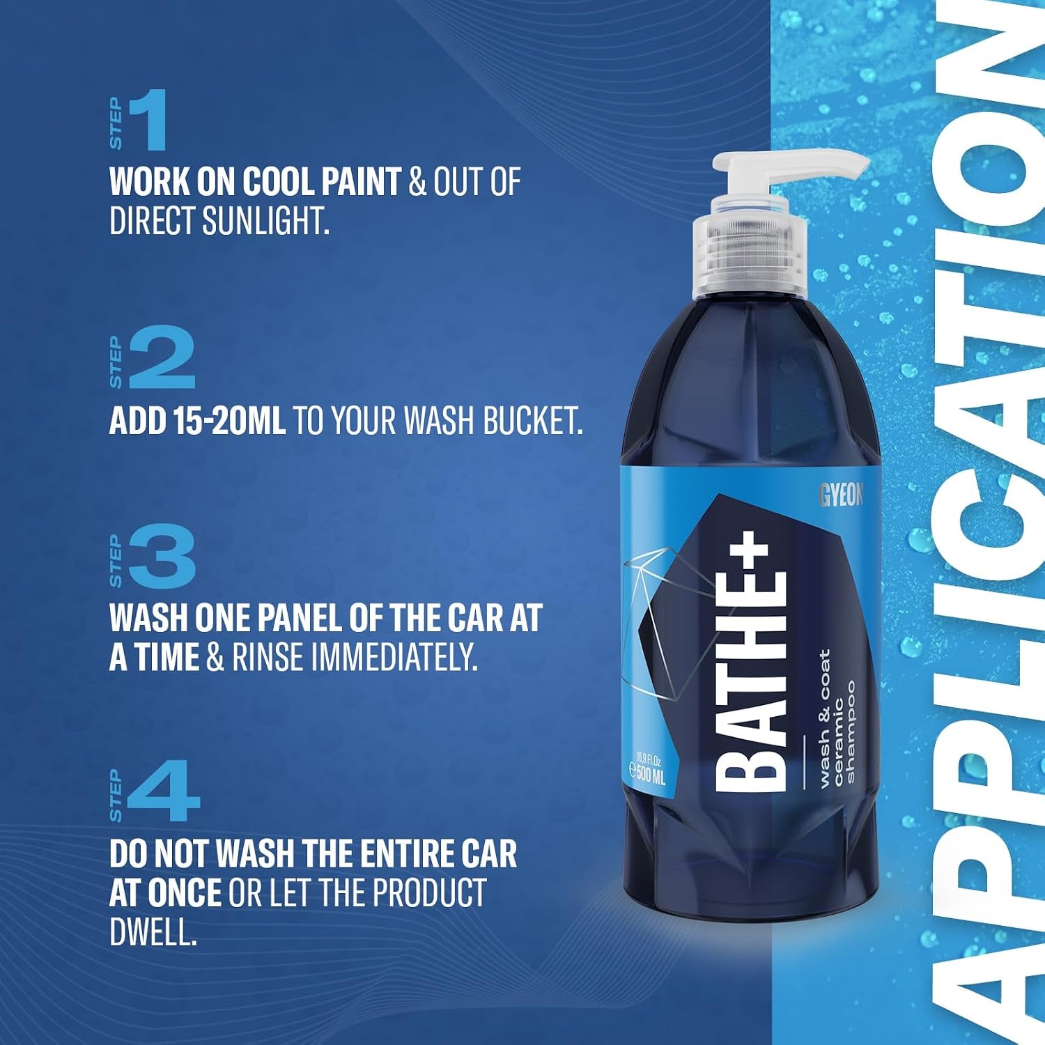 Bathe+ Ceramic‑Infused Car Wash Shampoo Sio2 Ph‑Neutral Hydrophobic Gloss Enhancer Safe on Paint Glass Rims Plastic Quick Self‑Cleaning Maintenance for Coated or Non‑Coated Vehicles