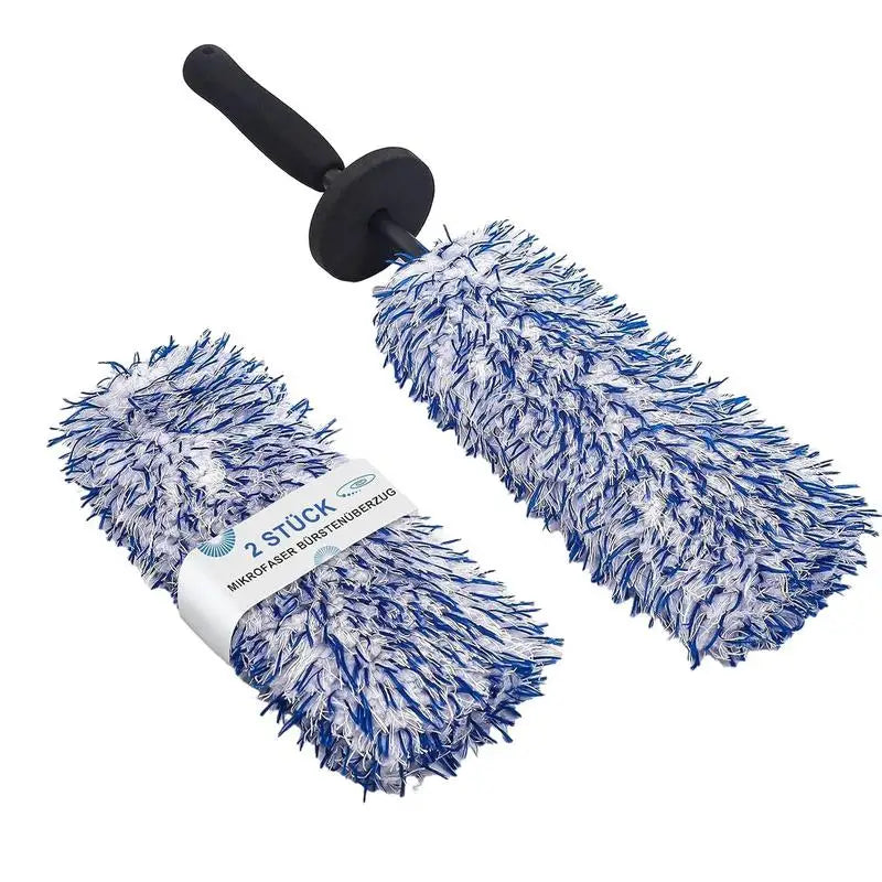 Car Rim/Wheel Brush Set (Bendable, with Cloth Cover)