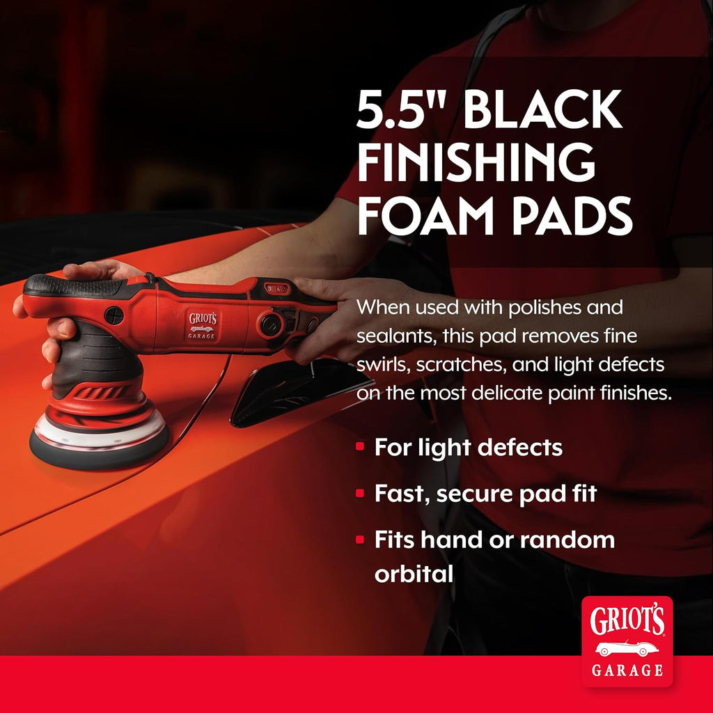 5.5 Inch Black Foam Finishing Pads, Set of 2