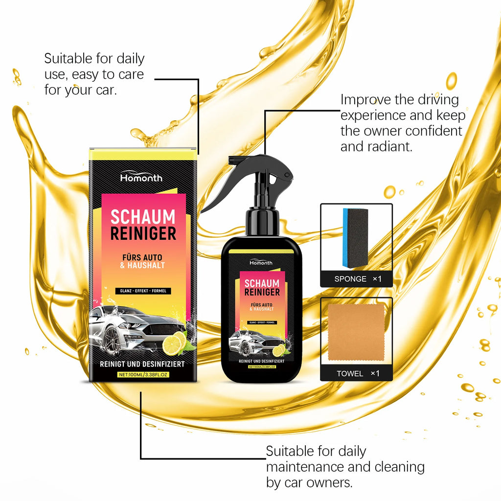 Foam cleaner kit contents with annotations