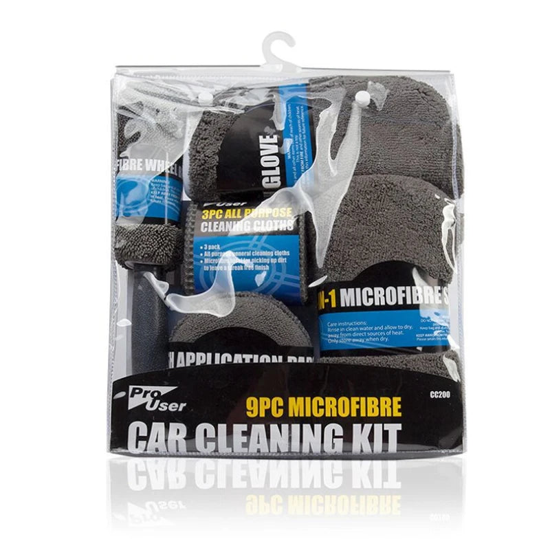 9Pc Car Wash Cleaning Kit