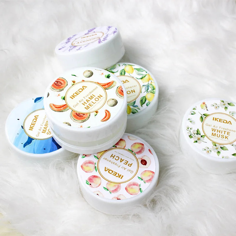 Assorted gel air freshener tins in multiple scents