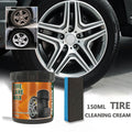 Tire Coating Wax with Sponge Car Tire Retreading Wheel Cleaning Coating Wax Black and Bright Paste Car Detailing Rim Cleaner