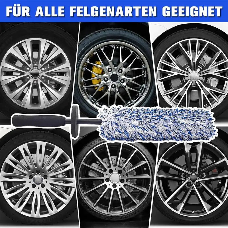 Car Rim/Wheel Brush Set (Bendable, with Cloth Cover)
