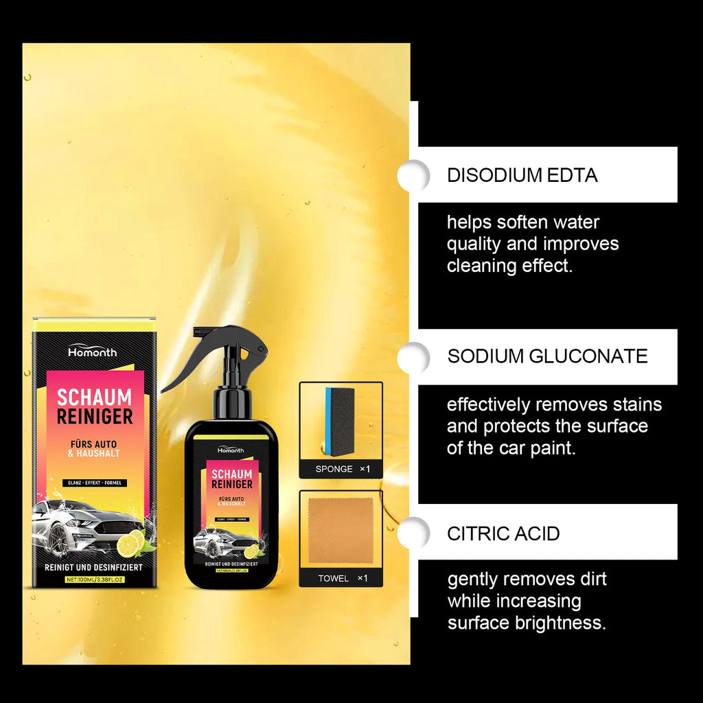 Supplier ingredient overview for the foam cleaner
