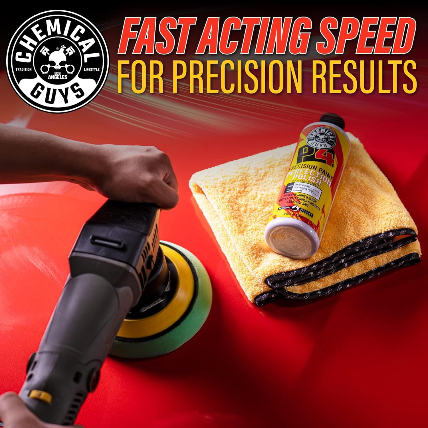 Chemical Guys, C4 & P4 Compound & Polish Paint Correction Kit, 2 X 16 Oz | Cut Scratches, Swirls and Towel Marks with C4, Then Refine Depth and Gloss with P4, Safe on Clear Coat Paint