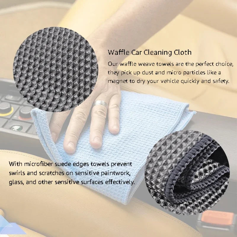 Waffle Weave Microfibre Drying Towel, 4-Pack
