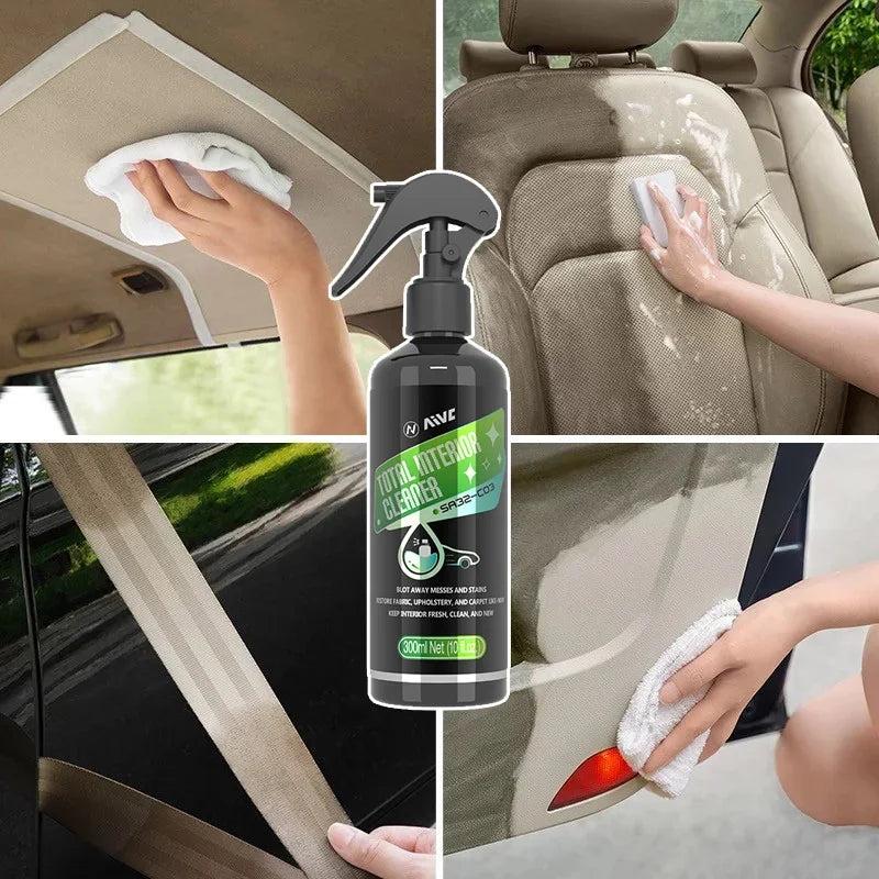 Car Interior Cleaner  Leather Fabric Roof Cleaning Washing-Free Safety Belt Cleaner Powerful Stain Removal Auto Detailing
