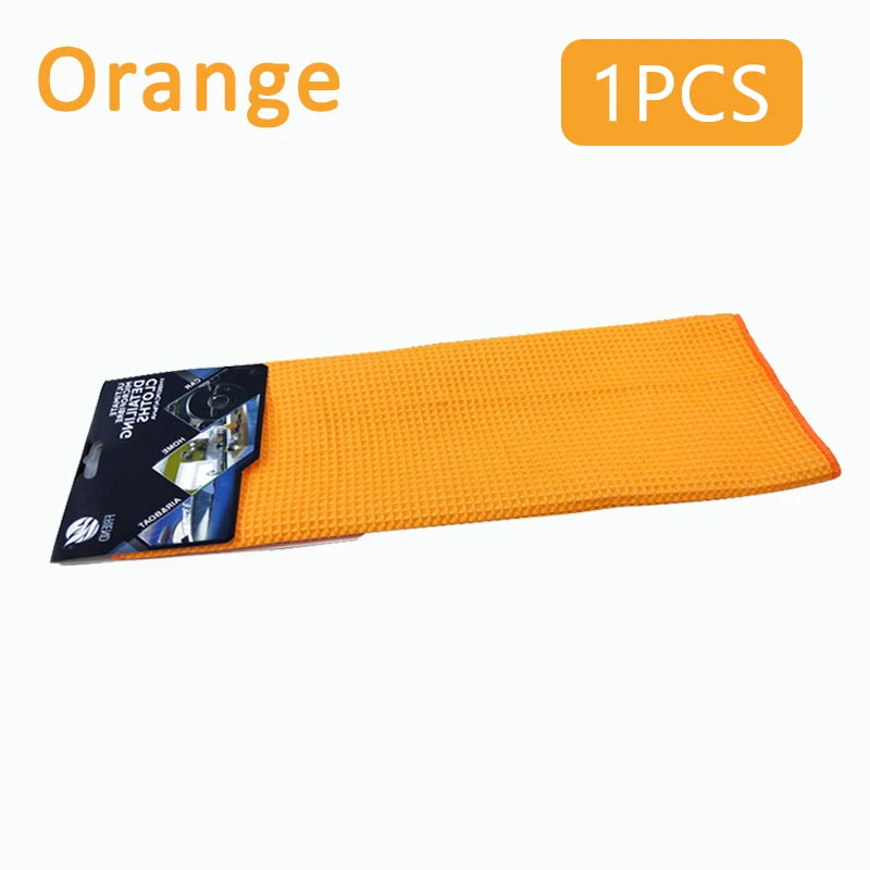 Waffle-Weave Microfiber Car Drying Towel