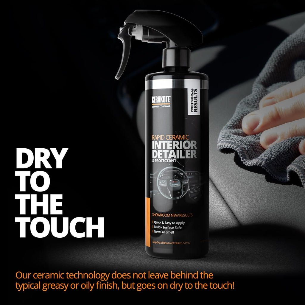 Rapid Ceramic Interior Detailer and Protectant (14 Fl Oz.) – Quick and Easy – Multi-Surface Safe – Dry to the Touch – Clean and Protect Your Car, Truck, or SUV