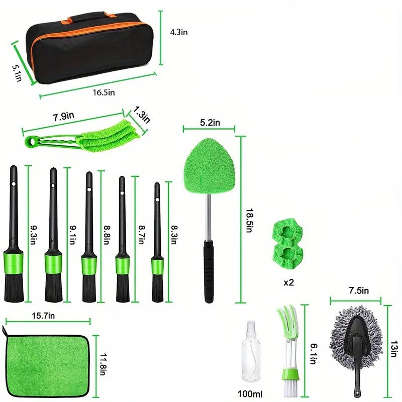 13Pc Car Detailing Brush Set