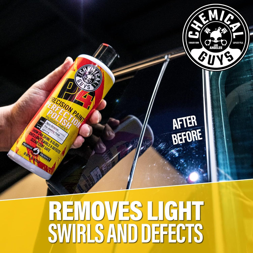 Chemical Guys, C4 & P4 Compound & Polish Paint Correction Kit, 2 X 16 Oz | Cut Scratches, Swirls and Towel Marks with C4, Then Refine Depth and Gloss with P4, Safe on Clear Coat Paint