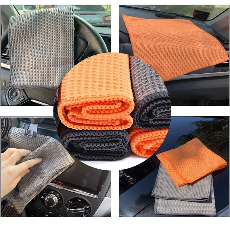 Waffle Weave Microfibre Drying Towel, 4-Pack