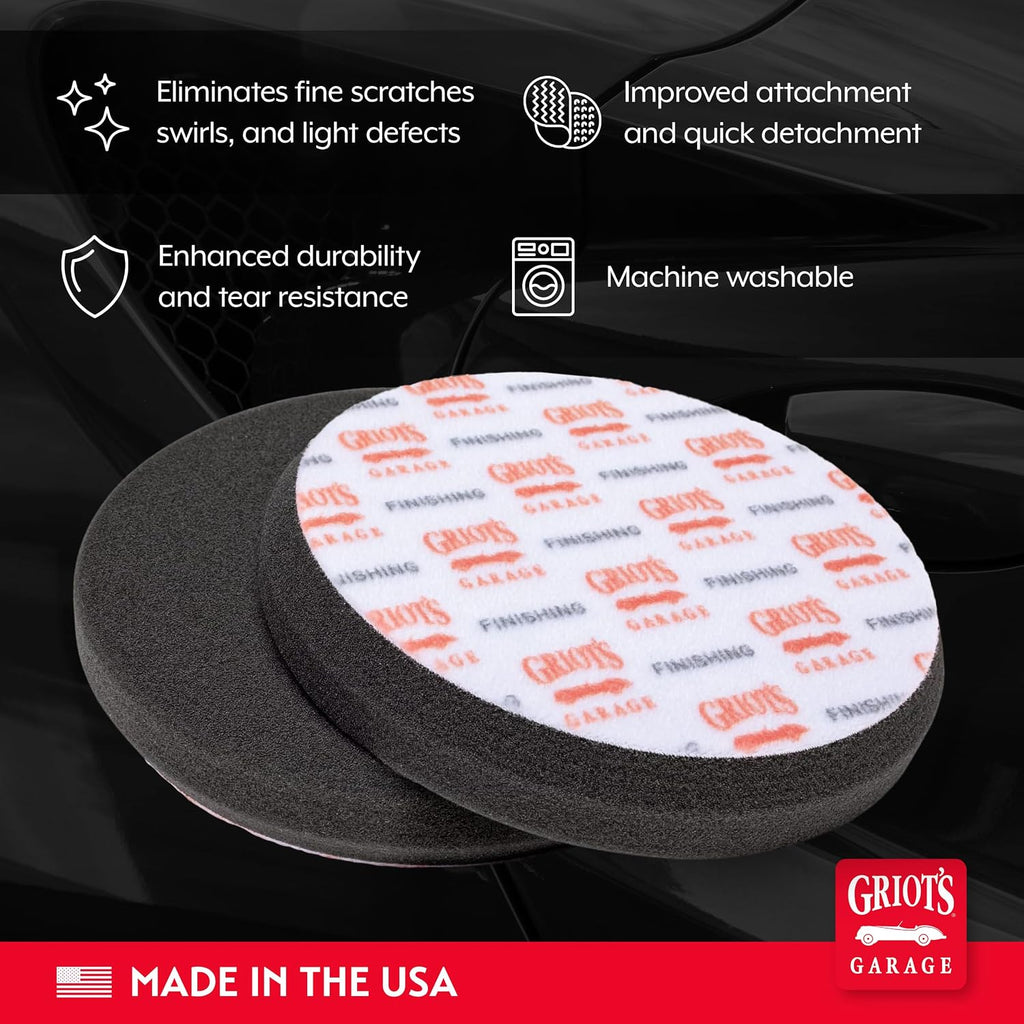 5.5 Inch Black Foam Finishing Pads, Set of 2