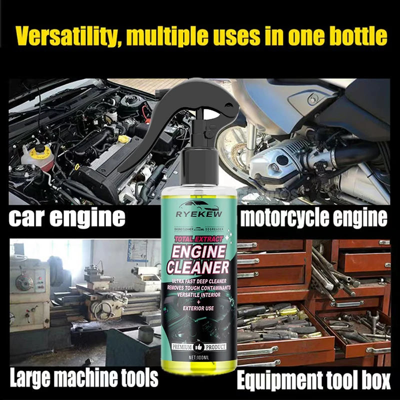 Car Engine Bay Cleaner Automobile Engine Oil Stain Remover Degreaser Waterless Wash Detailer Decontamination Deep Degreasing