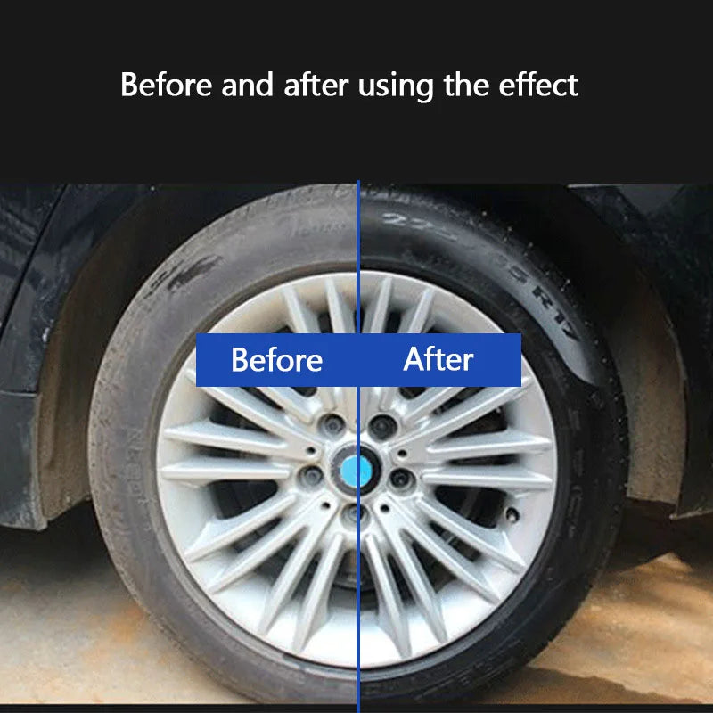 Tire Coating Wax with Sponge Car Tire Retreading Wheel Cleaning Coating Wax Black and Bright Paste Car Detailing Rim Cleaner