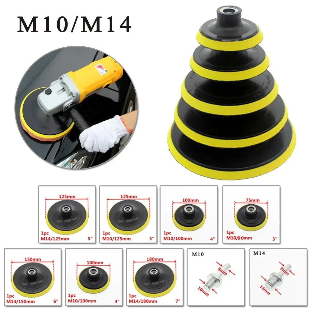 M10/M14 Hook-And-Loop Backing Pad / Polishing Backer Plate Set