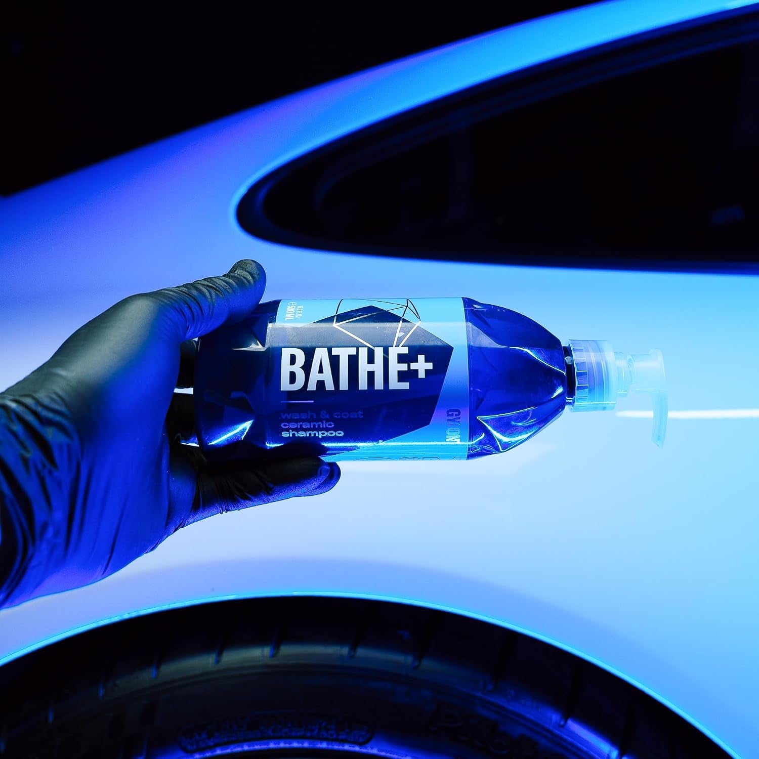 Bathe+ Ceramic‑Infused Car Wash Shampoo Sio2 Ph‑Neutral Hydrophobic Gloss Enhancer Safe on Paint Glass Rims Plastic Quick Self‑Cleaning Maintenance for Coated or Non‑Coated Vehicles