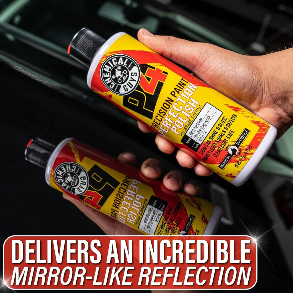 Chemical Guys, C4 & P4 Compound & Polish Paint Correction Kit, 2 X 16 Oz | Cut Scratches, Swirls and Towel Marks with C4, Then Refine Depth and Gloss with P4, Safe on Clear Coat Paint